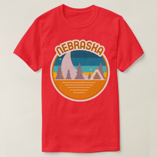 Nebraska Forest Camping Hiking and Backpackaging t T-shirt (Design voorkant)
