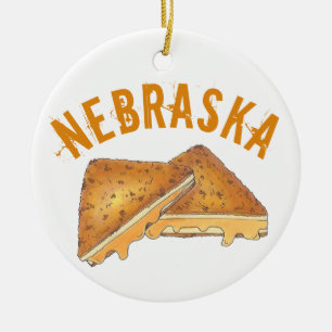 Nebraska Fried Toasted Cheese Frenchees Sandwich Keramisch Ornament
