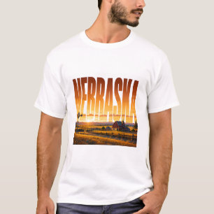 Nebraska Gouden Prairie Platteland Zonsondergang T-shirt
