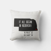 Nebraska GPS-coördinaten met Hart Kussen (Voorkant)