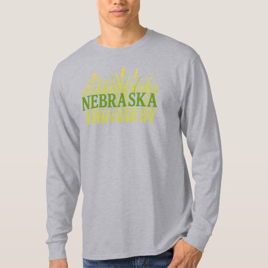 Nebraska Grassland Typografie | Rustic Tallgrass T-shirt (Voorkant)