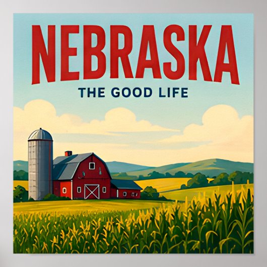 Nebraska Great Plains Sandhills Midwest Roadtrip Poster (Voorkant)