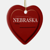 Nebraska Heart Map kerstversiering Keramisch Ornament (Rechts)