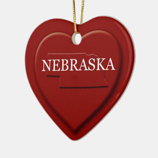 Nebraska Heart Map kerstversiering Keramisch Ornament (Links)