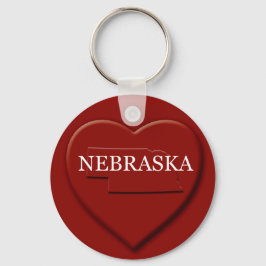 Nebraska Heart Map Sleutelhanger