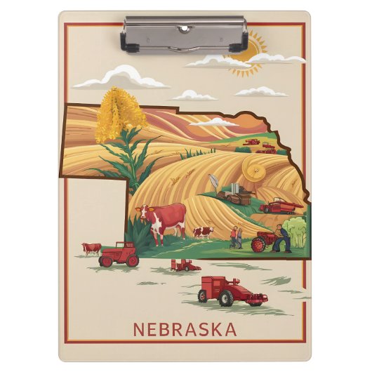 Nebraska Heartland Boerderij Scène Klembord (Voorkant)