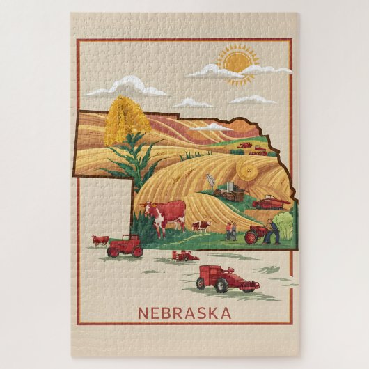  Nebraska Heartland Boerderij Scène Legpuzzel (Verticaal)
