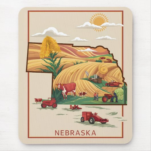  Nebraska Heartland Boerderij Scène Muismat (Voorkant)