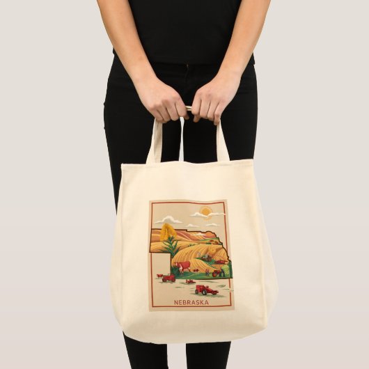  Nebraska Heartland Boerderij Scène Tote Bag (Voorkant (product))