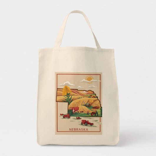 Nebraska Heartland Boerderij Scène Tote Bag (Voorkant)