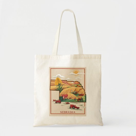 Nebraska Heartland Boerderij Scène Tote Bag (Voorkant)