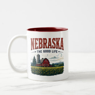 Nebraska Heartland Country Ontsnapping Tweekleurige Koffiemok