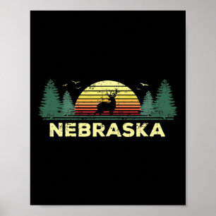 Nebraska  herten jagen Sunset Souvenir Poster