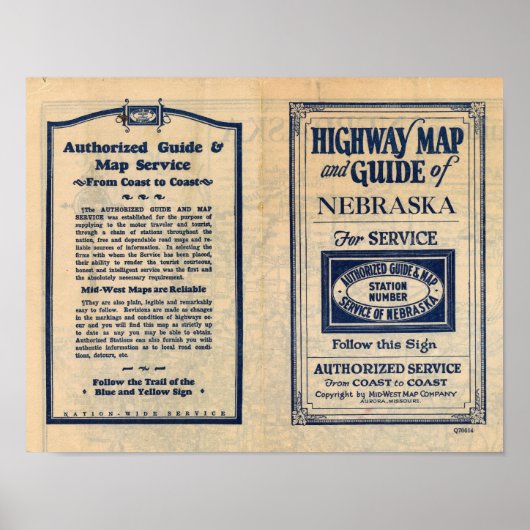 Nebraska Highway Map Poster (Voorkant)