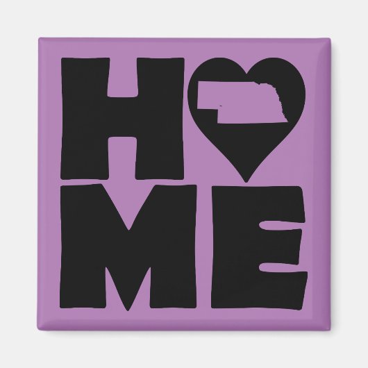 Nebraska Home Heart State Fridge Magnet (Voorkant)