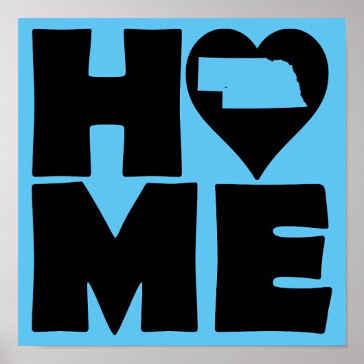 Nebraska Home Heart State Poster Sign (Voorkant)