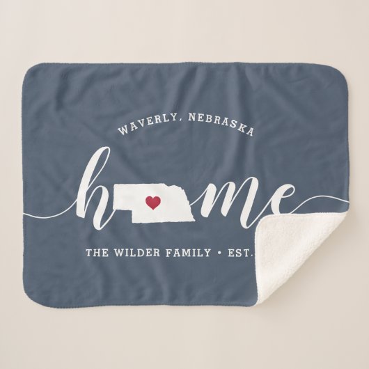 Nebraska Home State Persoonlijk Sherpa Deken (Voorkant (horizontaal))