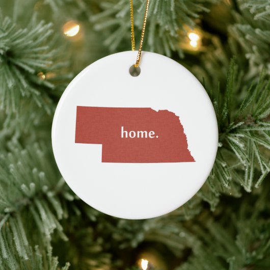 Nebraska Home State Red Keramisch Ornament (Boom)