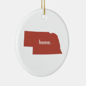 Nebraska Home State Red Keramisch Ornament (Rechts)