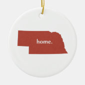 Nebraska Home State Red Keramisch Ornament (Voorkant)