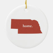 Nebraska Home State Red Keramisch Ornament (Achterkant)