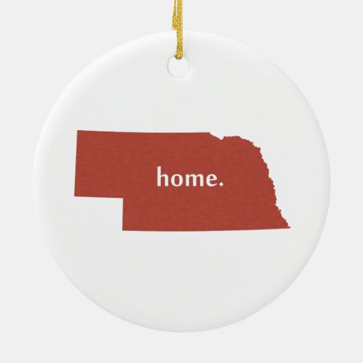 Nebraska Home State Red Keramisch Ornament (Achterkant)