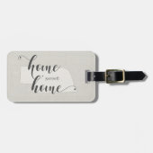 Nebraska - Home Sweet Home burlap-look Bagagelabel (Voorkant horizontaal)