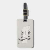 Nebraska - Home Sweet Home burlap-look Bagagelabel (Voorkant verticaal)