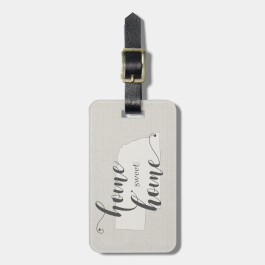 Nebraska - Home Sweet Home burlap-look Bagagelabel (Voorkant verticaal)