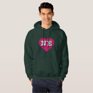Nebraska Hot Pink Heart - Ik hou van NE Hoodie