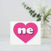 Nebraska hot roze hart - Ik hou van Briefkaart (Staand voorkant)