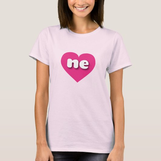 Nebraska hot roze hart - Ik hou van T-shirt (Voorkant)