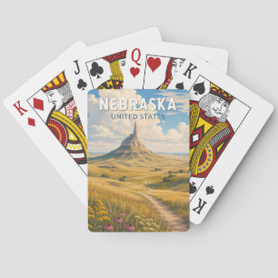 Nebraska Illustratie Reis Kunst Vintage Pokerkaarten