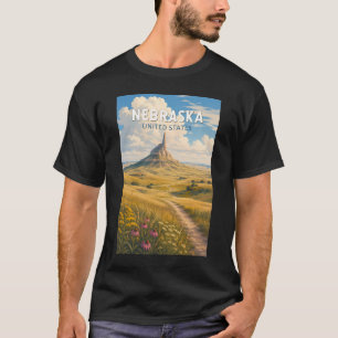 Nebraska Illustratie Reis Kunst Vintage T-shirt