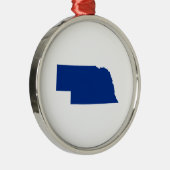 Nebraska in blauw metalen ornament (Rechts)