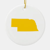 Nebraska in Gold Keramisch Ornament (Voorkant)