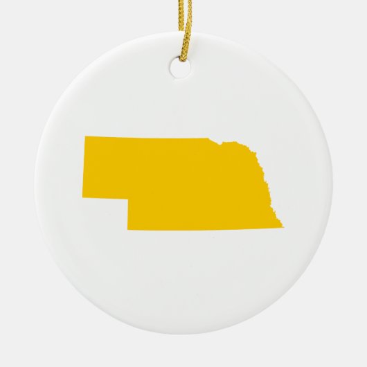 Nebraska in Gold Keramisch Ornament (Voorkant)