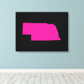 Nebraska in roze canvas afdruk (Insitu (Houten vloer))