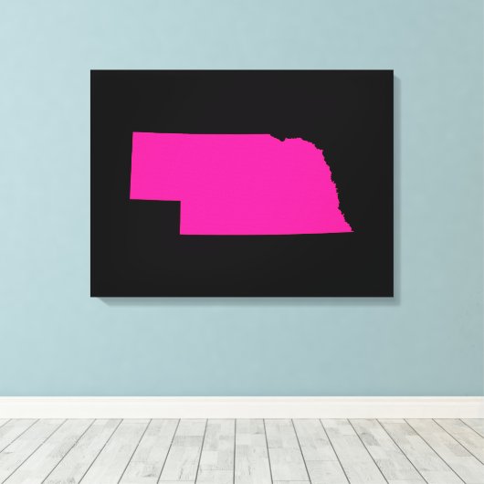 Nebraska in roze canvas afdruk (Insitu (Houten vloer))
