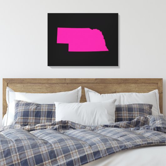 Nebraska in roze canvas afdruk (Insitu (Slaapkamer))