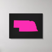 Nebraska in roze canvas afdruk (Voorkant)