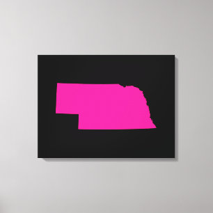 Nebraska in Roze Canvas Afdruk