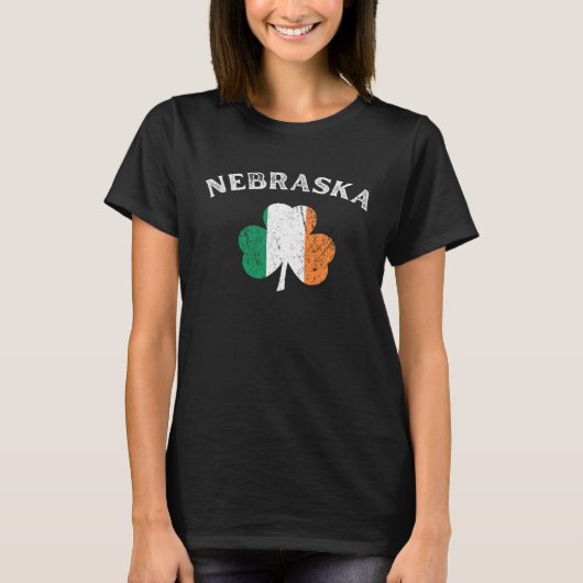 NEBRASKA Irish American Shamrock Badge T-shirt (Voorkant)