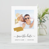 Nebraska Kaart Foto Wedding Save the Date Kaart (Staand voorkant)