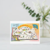  Nebraska Kaart Reizen Briefkaart (Staand voorkant)