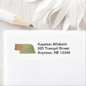 Nebraska Kaart Retour Adres Label (Insitu)