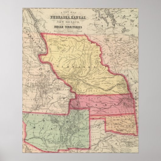 Nebraska, Kansas, New Mexico Poster (Voorkant)