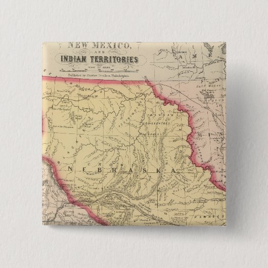 Nebraska, Kansas, New Mexico Vierkante Button 5,1 Cm (Voorkant)