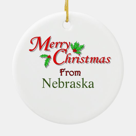 Nebraska kerstboomversiering keramisch ornament (Achterkant)