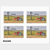 Nebraska landschap rechthoekige sticker (Vel)